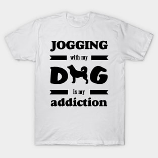 Jogging with my dog. T-Shirt